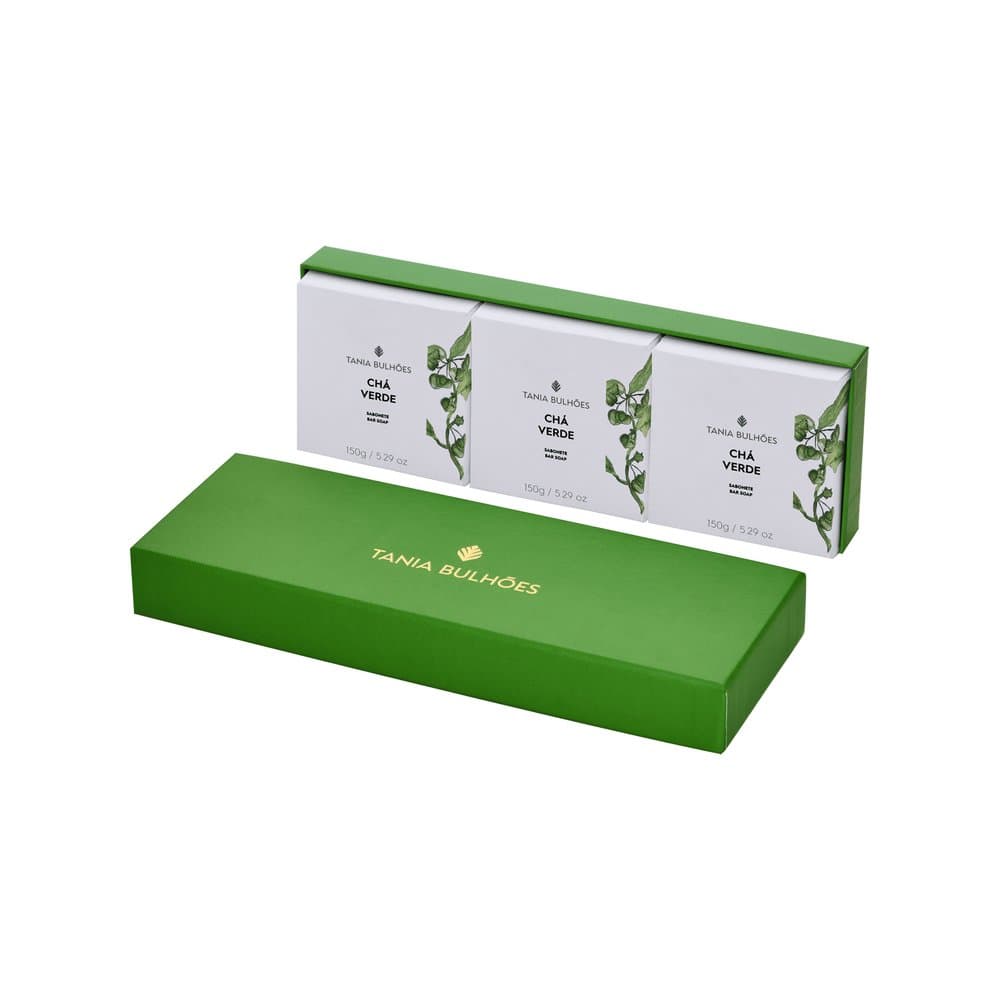 Kit Chá Verde com 3 sabonetes 150g